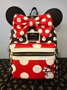 Disney Minnie Mouse "Rocks the Dots" Classic Mini Backpack by Loungefly